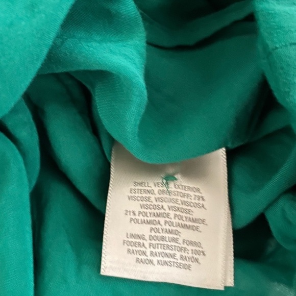 Anthropologie Dress 4 Womens Green A-Line Long SleeveV-Neck Bow Tie Long Sleeve - Picture 2 of 6